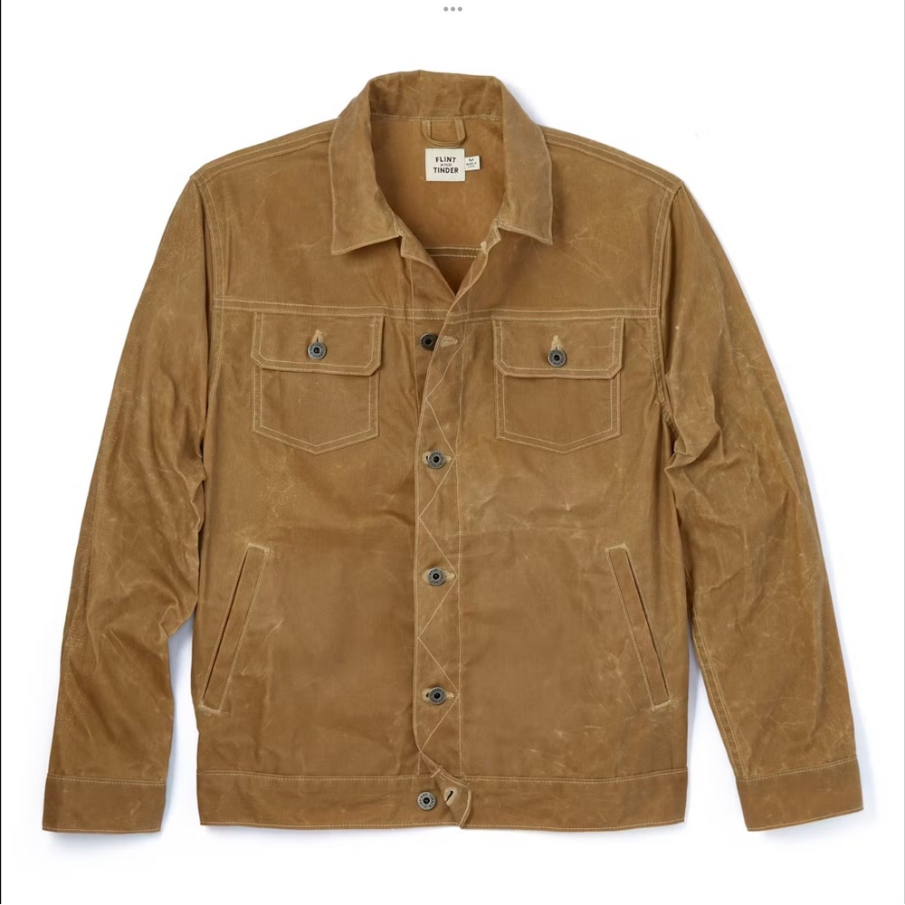 Flint & Tinder Unlined Waxed Trucker Jacket